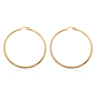 Pipe Plain 3x54.5mm Hoop Earrings in 10K Yellow Gold 3.4 Grams