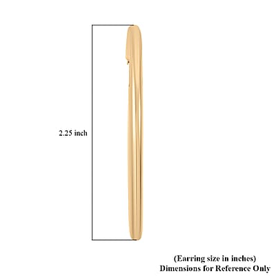 Pipe Plain 3x64mm Hoop Earrings in 10K Yellow Gold 4.1 Grams