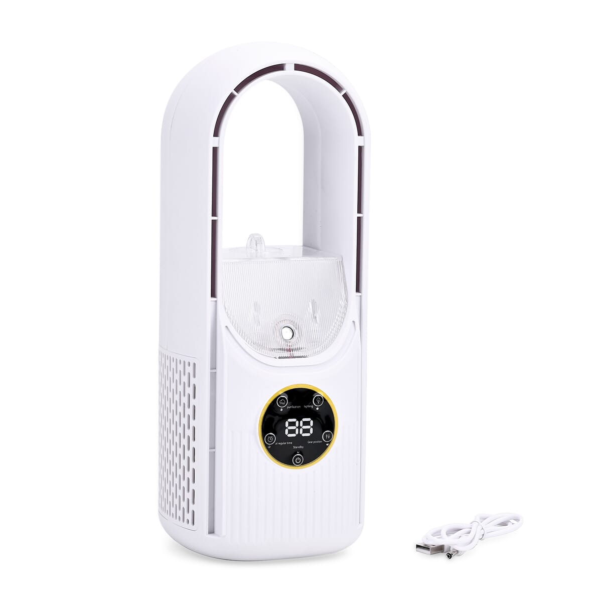 White Bladeless Fan with Humidification Purification 6hr Timing Fan image number 0