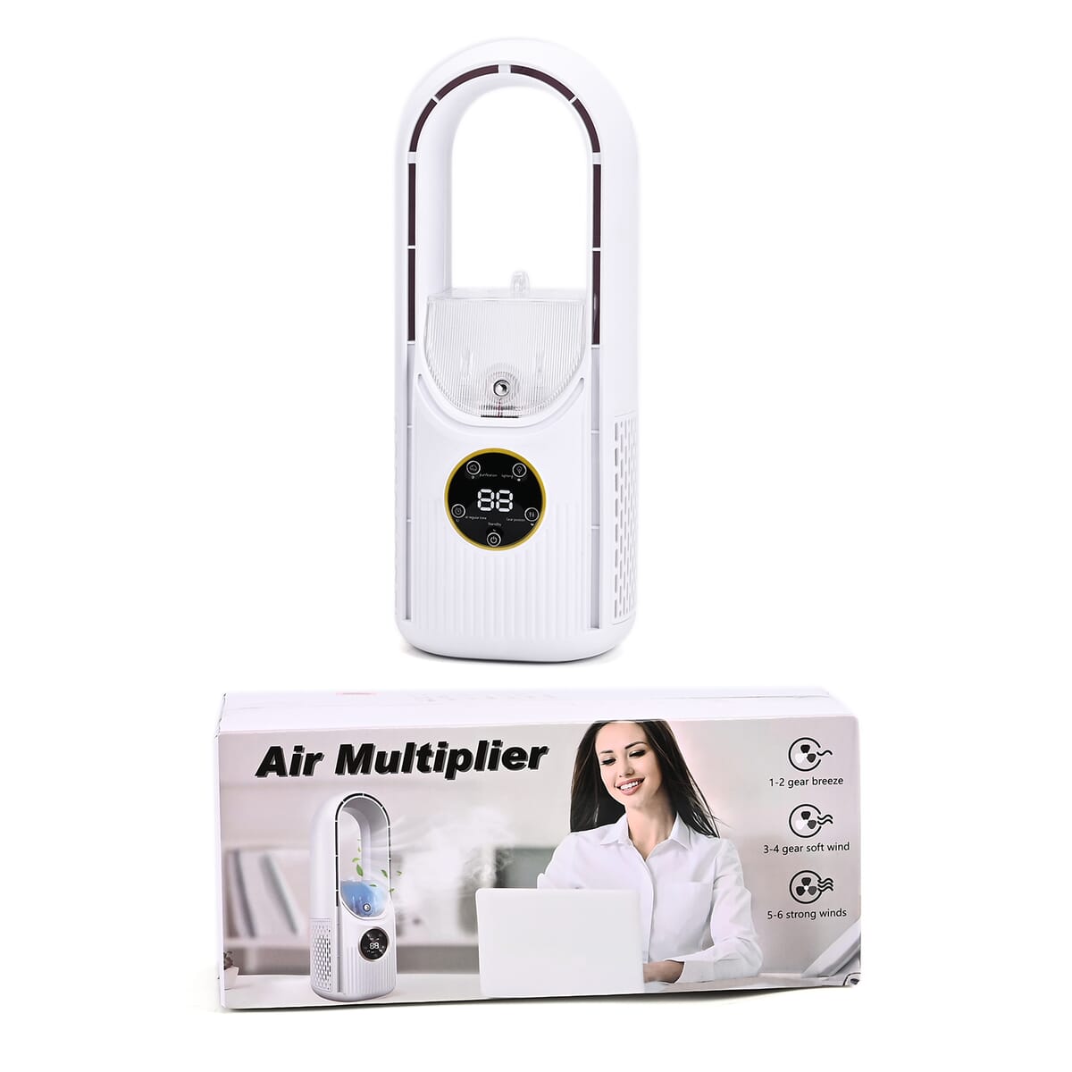 White Bladeless Fan with Humidification Purification 6hr Timing Fan image number 6