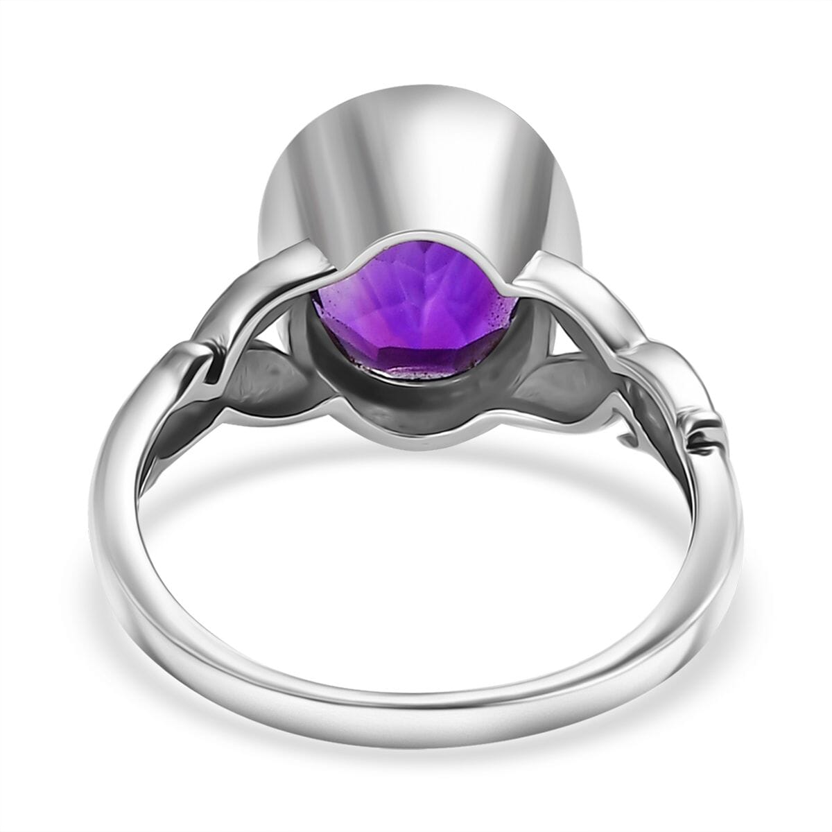 D'Joy Artisan Crafted Moroccan Amethyst 3.85 ctw Eternal Leaf Ring in Sterling Silver (Size 6.0) image number 4