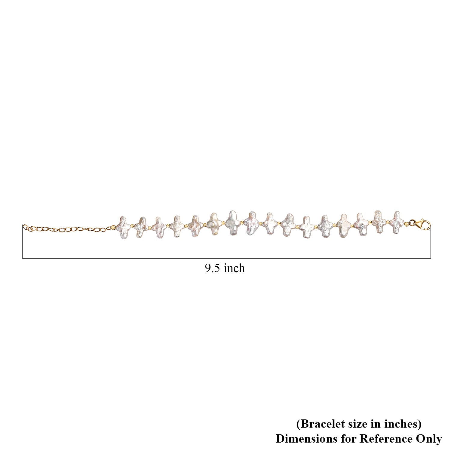 White Freshwater Pearl Bracelet in 18K Vermeil Yellow Gold Over Sterling Silver (7.25 In)