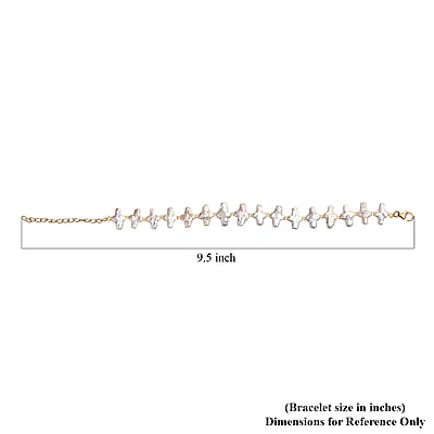 White Freshwater Pearl Bracelet in 18K Vermeil Yellow Gold Over Sterling Silver (7.25 In)