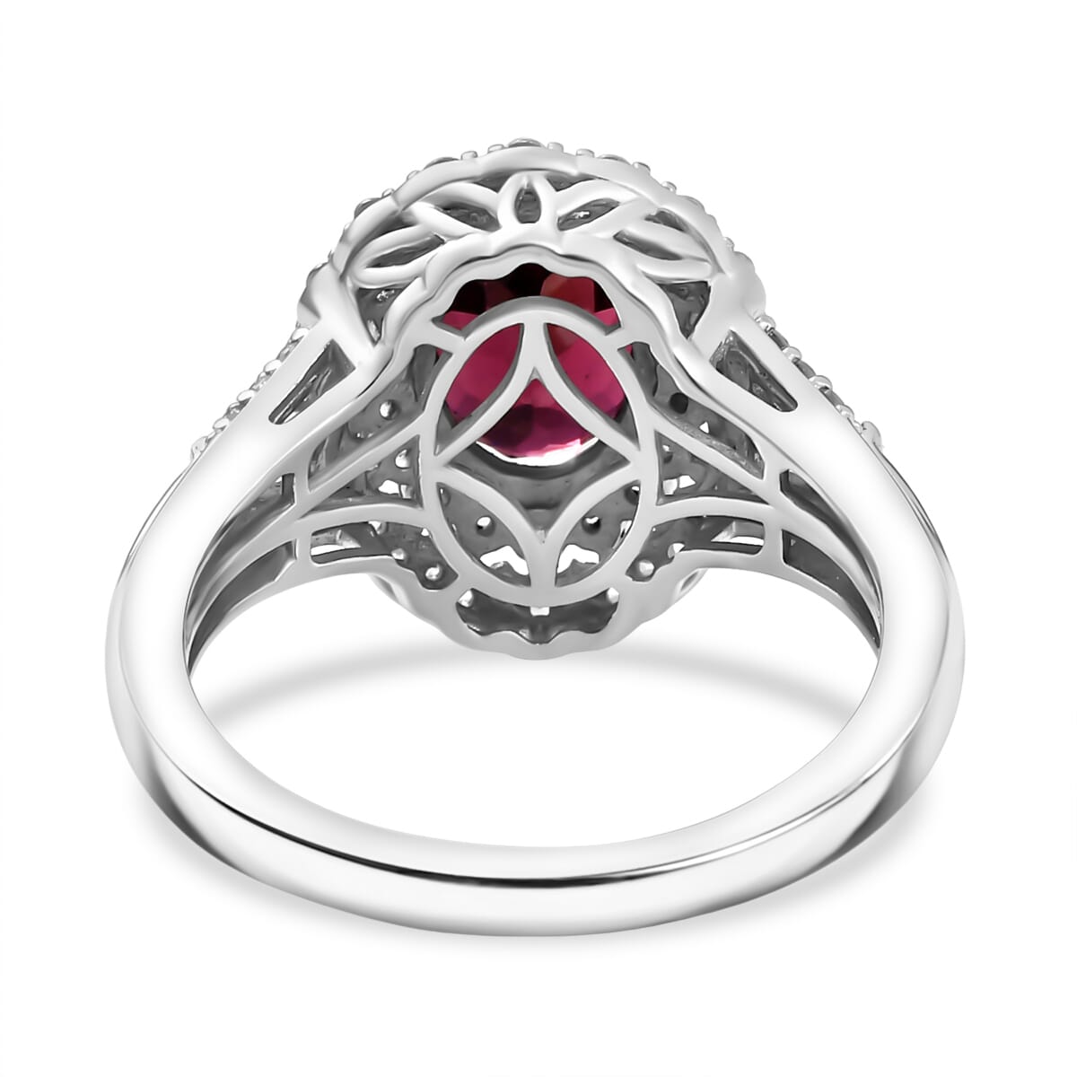 Steven's pick Orissa Rhodolite Garnet, Multi Gemstone Water Ripples Ring in Rhodium Over Sterling Silver (Size 10.0) (Del. In 10-12 Days) 3.25 ctw image number 4