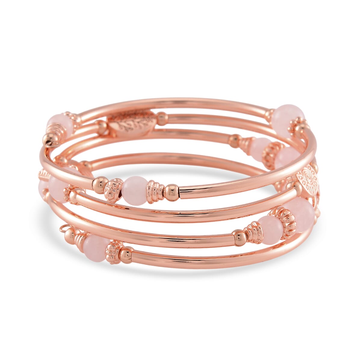 Galilea Rose Quartz Beaded Wrap Bracelet in Rosetone (6.5-7In) 40.00 ctw image number 2
