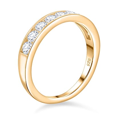 Moissanite 1.00 ctw Ring in 18K Vermeil Yellow Gold Over Sterling Silver (Size 9.0) 