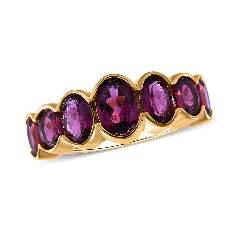 Premium Orissa Rhodolite Garnet 3.35 ctw Ring in Rhodium Over Sterling Silver (Size 9.0) 