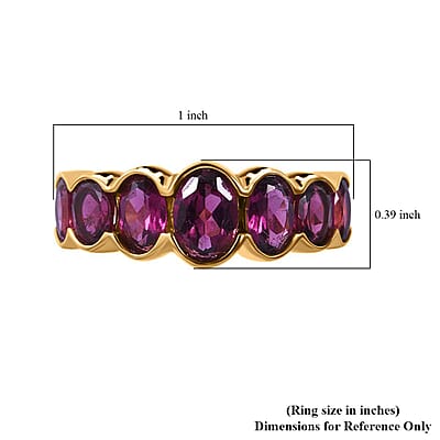 Premium Orissa Rhodolite Garnet 3.35 ctw Ring in Rhodium Over Sterling Silver (Size 9.0) 