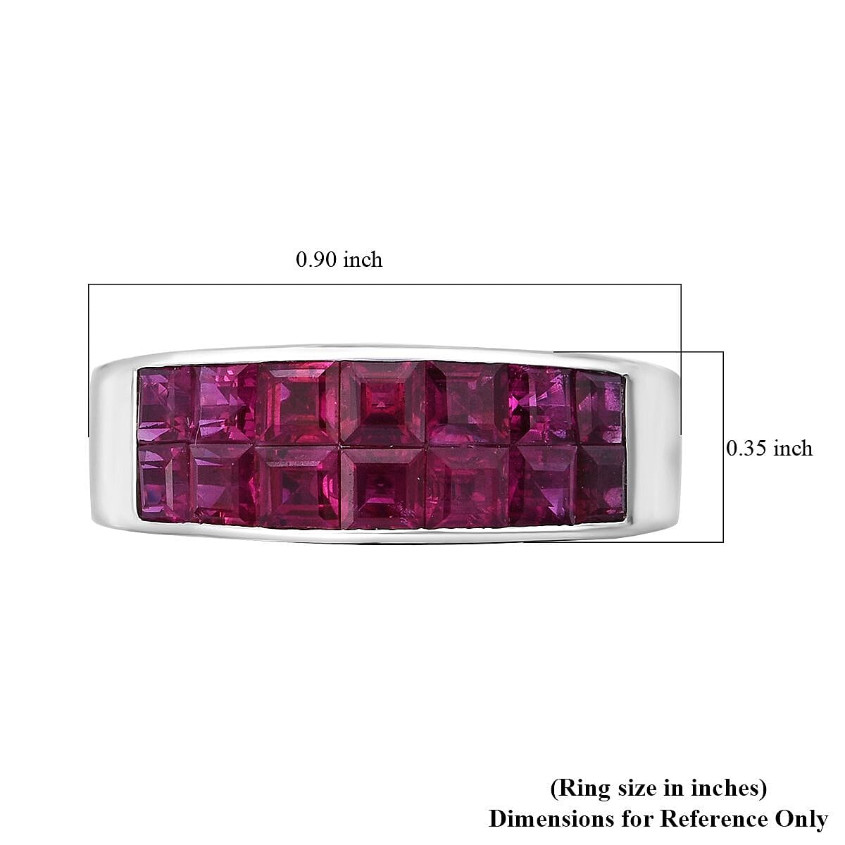 Luxoro AAA Royal Ruby 2.90 ctw Band Ring in 14K White Gold (Size 7.0) 4.4 Grams image number 5