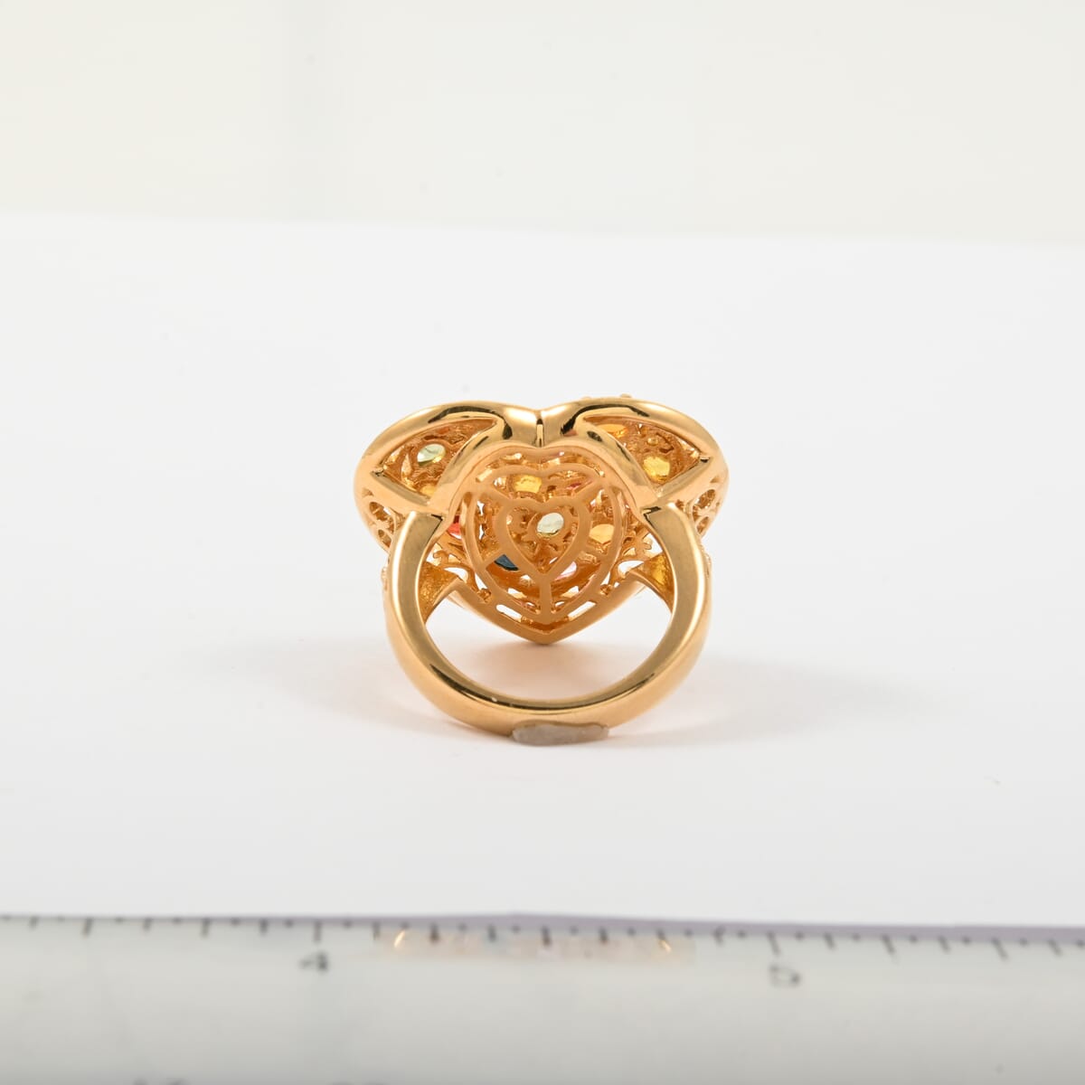 Rainbow Sapphire, Blue and Pink Sapphire 3.25 ctw Ring in Vermeil Yellow Gold Over Sterling Silver (Size 8.0)  image number 6