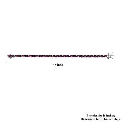 D'Joy Orissa Rhodolite Garnet 16.30 ctw Tennis Bracelet in Rhodium Over Sterling Silver (7.25 In)