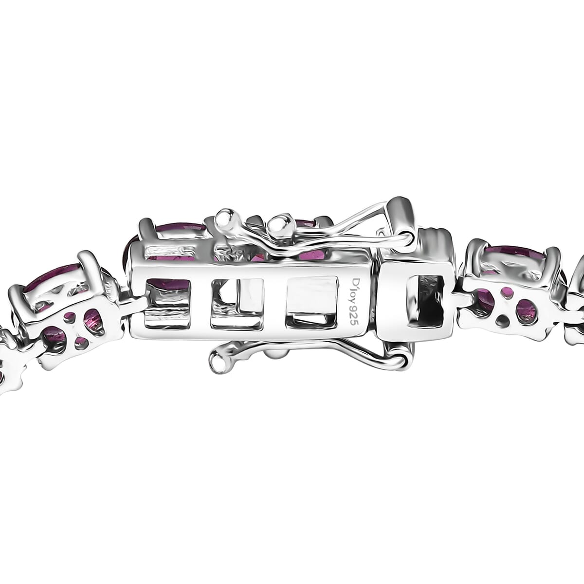 D'Joy Orissa Rhodolite Garnet 14.60 ctw Tennis Bracelet in Rhodium Over Sterling Silver (6.50 In) image number 3