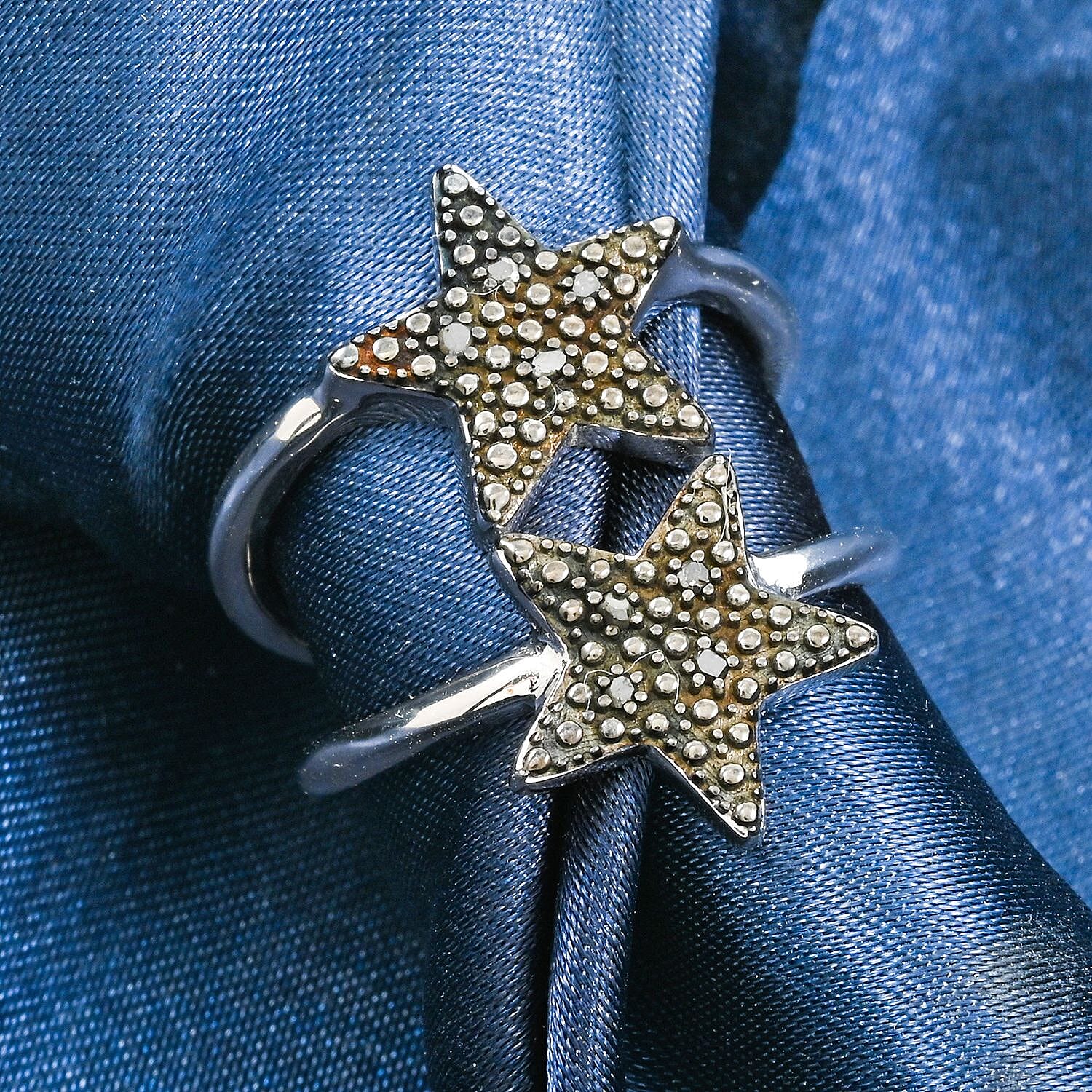 Thai Black Spinel Ring in Rhodium Over Sterling Silver (Size 6.0)