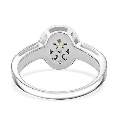 D'Joy Premium Sava Sphene and White Zircon 2.00 ctw Ring in Rhodium Over Sterling Silver (Size 10.0)