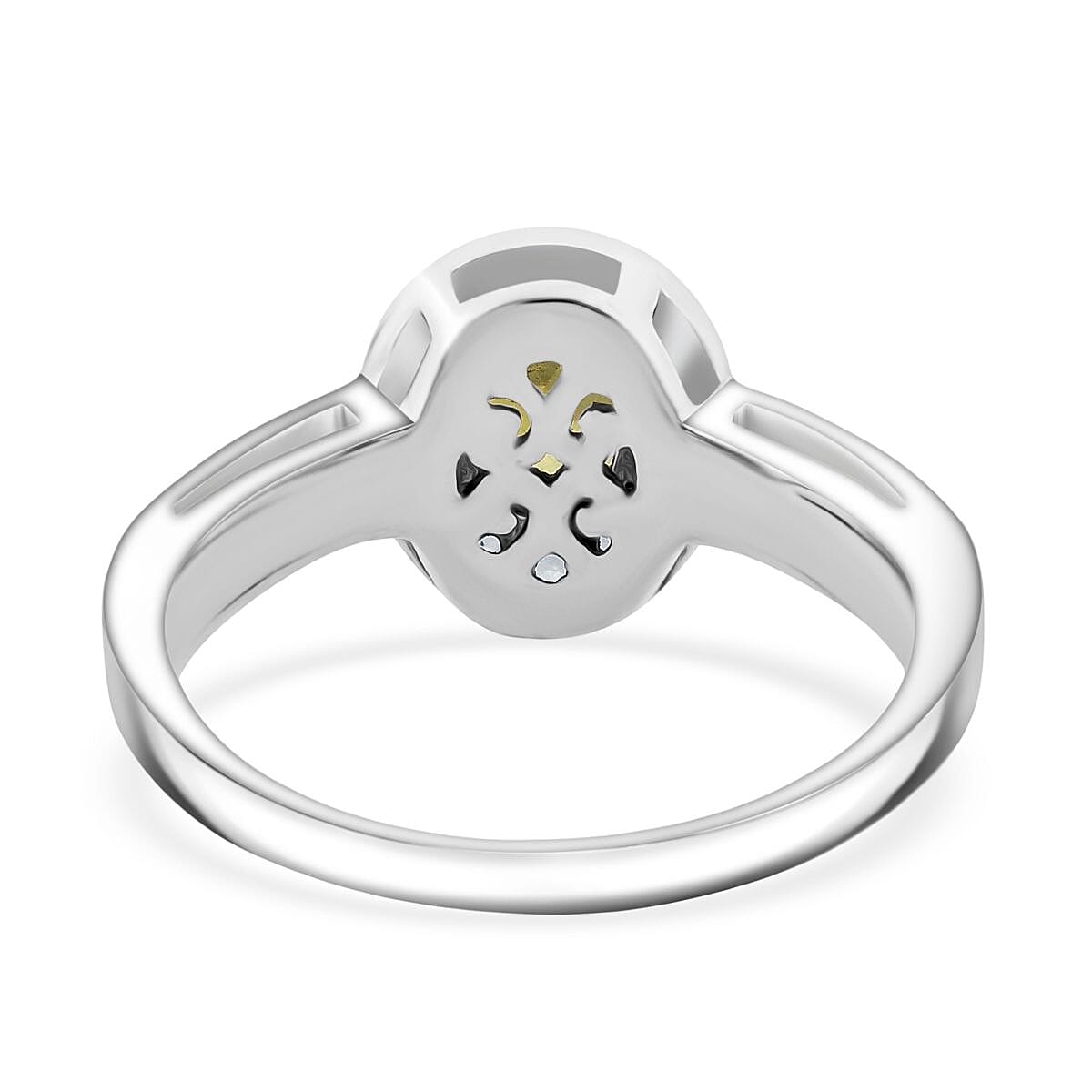 D'Joy Premium Sava Sphene and White Zircon 2.00 ctw Ring in Rhodium Over Sterling Silver (Size 9.0)