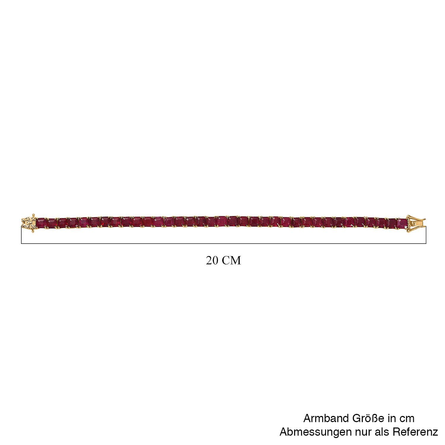 African Ruby 30.60 ctw Bracelet in 18K Vermeil Yellow Gold Over Sterling Silver (7.50 In)