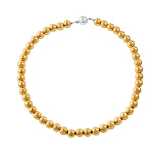Yellow Hematite Magnetic Lock Necklace (18 Inches) in Silvertone 800.00 ctw