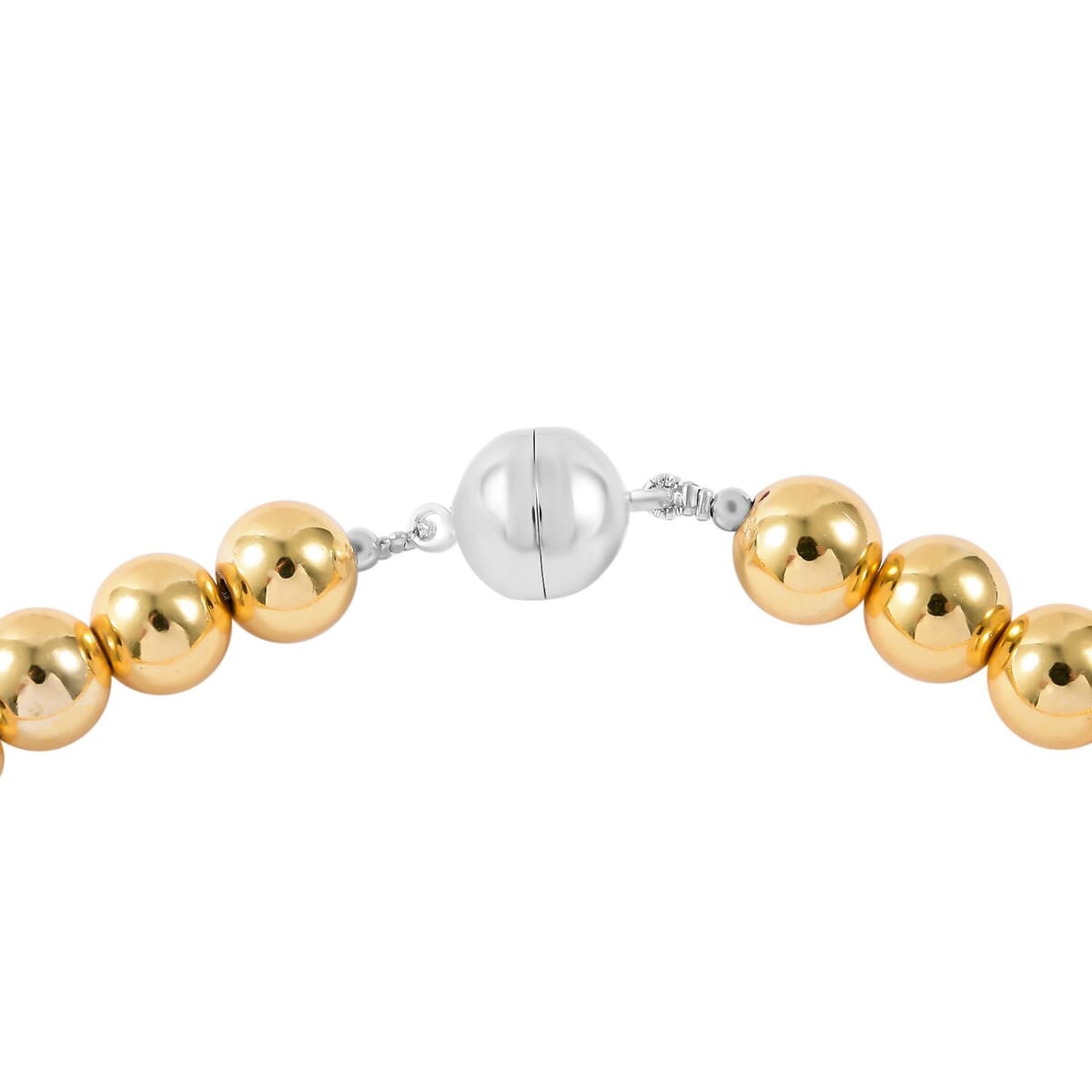 Yellow Hematite Magnetic Lock Necklace (18 Inches) in Silvertone 800.00 ctw image number 3