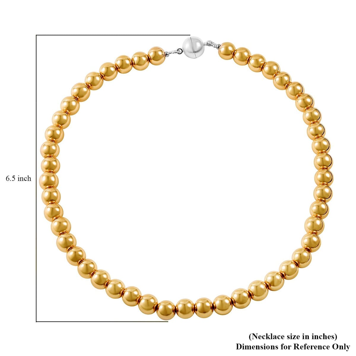 Yellow Hematite Magnetic Lock Necklace (18 Inches) in Silvertone 800.00 ctw image number 4