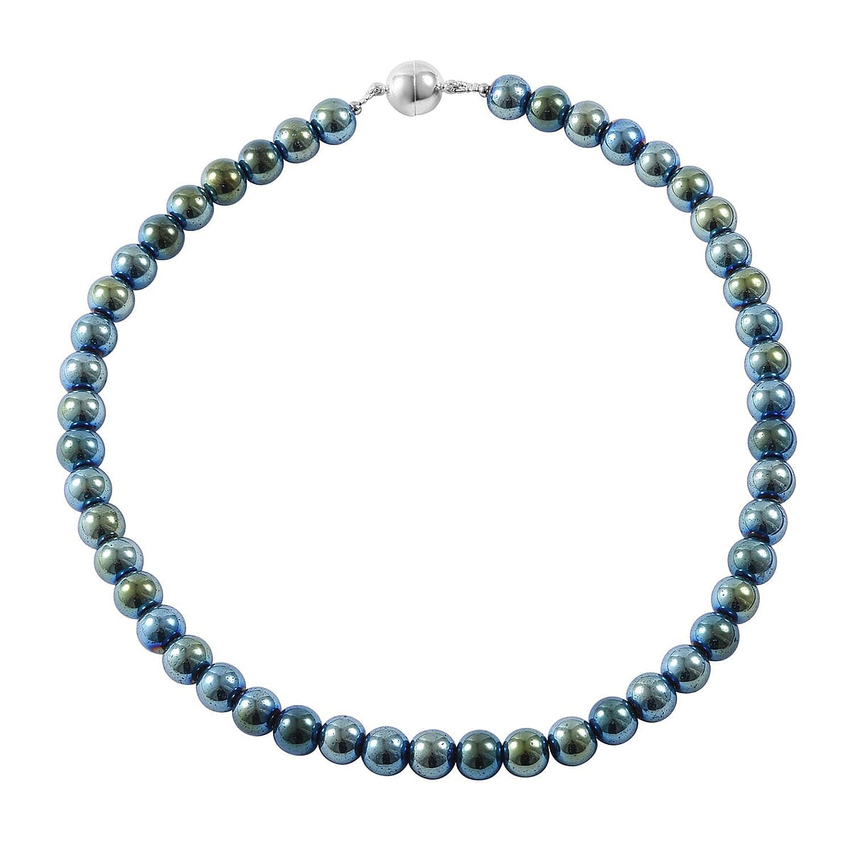 Black Hematite 800.00 ctw Magnetic Lock Necklace in Silvertone 18 Inches image number 0