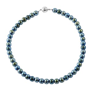 Black Hematite 800.00 ctw Magnetic Lock Necklace in Silvertone 18 Inches