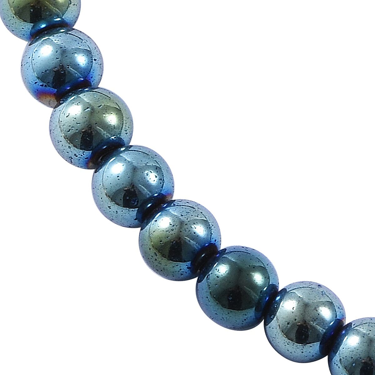 Black Hematite 800.00 ctw Magnetic Lock Necklace in Silvertone 18 Inches image number 2