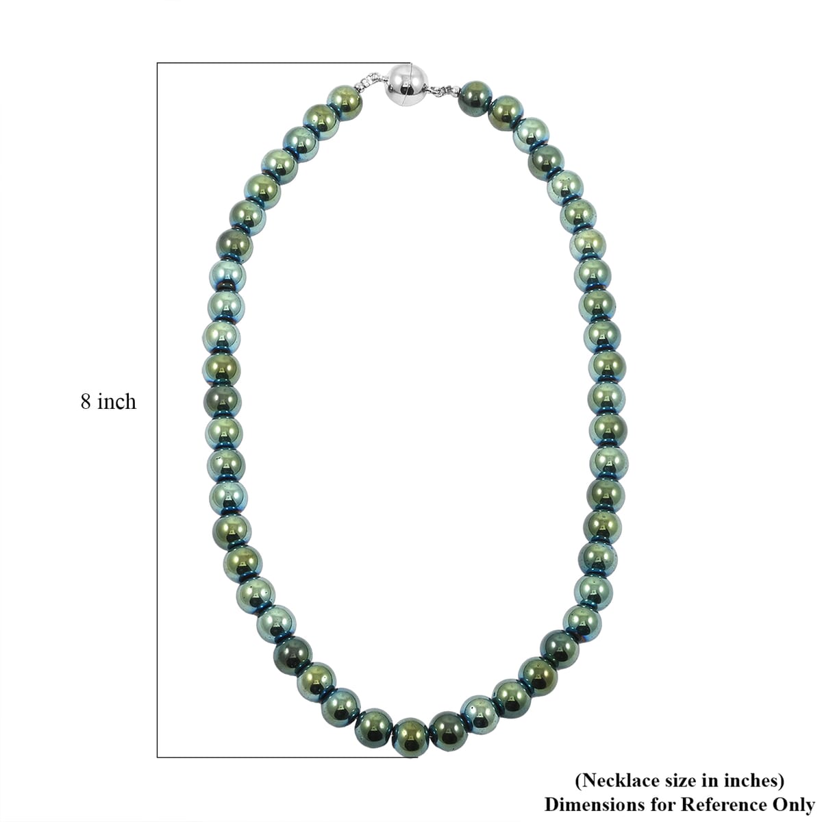 Green Hematite Magnetic Lock Necklace (18 Inches) in Silvertone 800.00 ctw image number 4