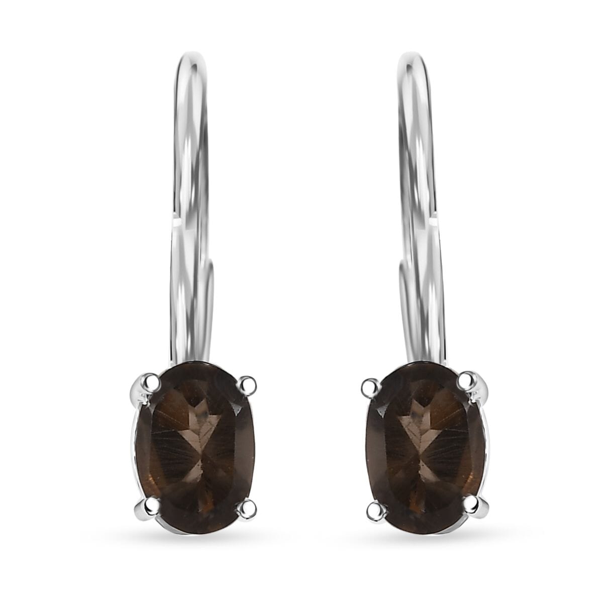 D'Joy Brazilian Smoky Quartz 0.90 ctw Lever Back Earrings in Sterling Silver image number 0