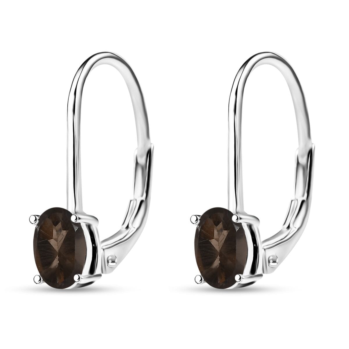 D'Joy Brazilian Smoky Quartz 0.90 ctw Lever Back Earrings in Sterling Silver image number 3