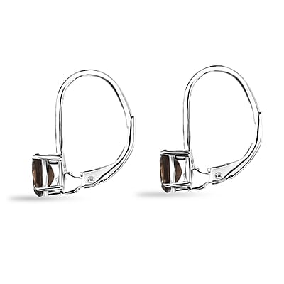 D'Joy Brazilian Smoky Quartz 0.90 ctw Lever Back Earrings in Sterling Silver