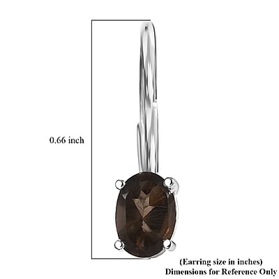 D'Joy Brazilian Smoky Quartz 0.90 ctw Lever Back Earrings in Sterling Silver
