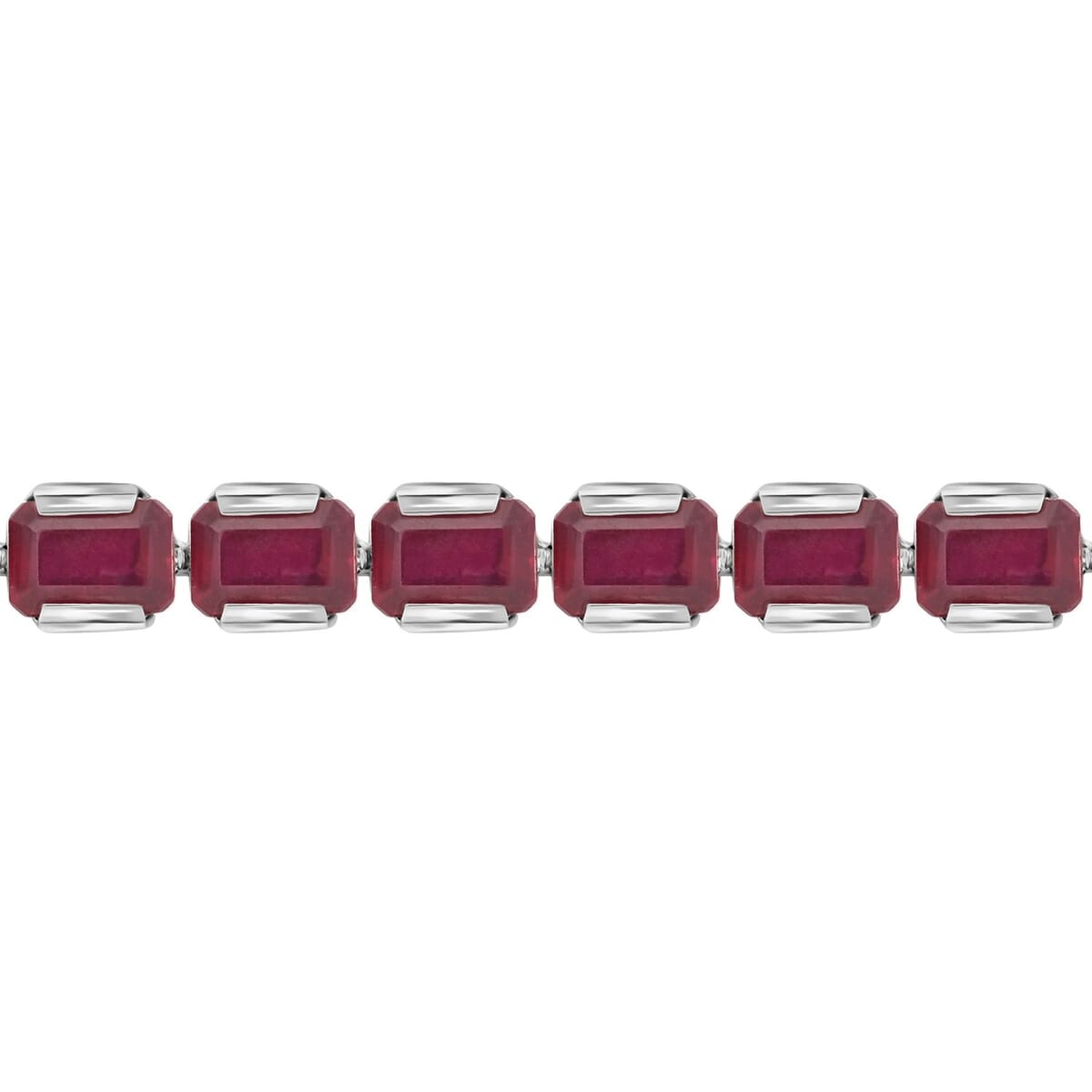 D'Joy Niassa Ruby (FF) 34.80 ctw Crimson Luxe Bracelet in Rhodium Over Sterling Sil (6.50 In)  image number 2
