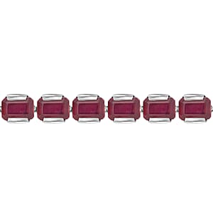 D'Joy Niassa Ruby (FF) 34.80 ctw Crimson Luxe Bracelet in Rhodium Over Sterling Sil (6.50 In) 