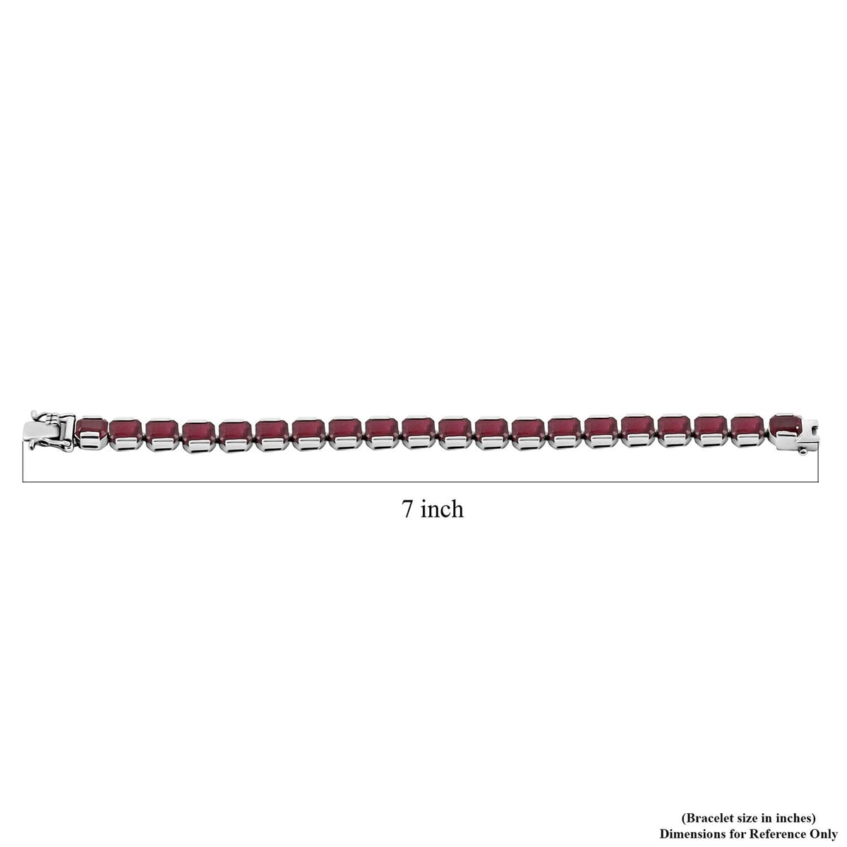 D'Joy Niassa Ruby (FF) 34.80 ctw Crimson Luxe Bracelet in Rhodium Over Sterling Sil (6.50 In)  image number 4