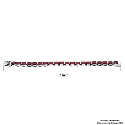 D'Joy Niassa Ruby (FF) 34.80 ctw Crimson Luxe Bracelet in Rhodium Over Sterling Sil (6.50 In)