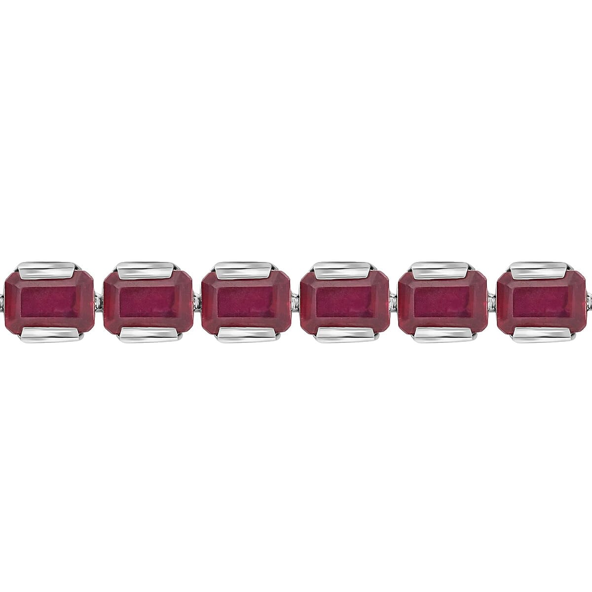 D'Joy Niassa Ruby (FF) 34.80 ctw Crimson Luxe Bracelet in Rhodium Over Sterling Sil (8.00 In)  image number 2