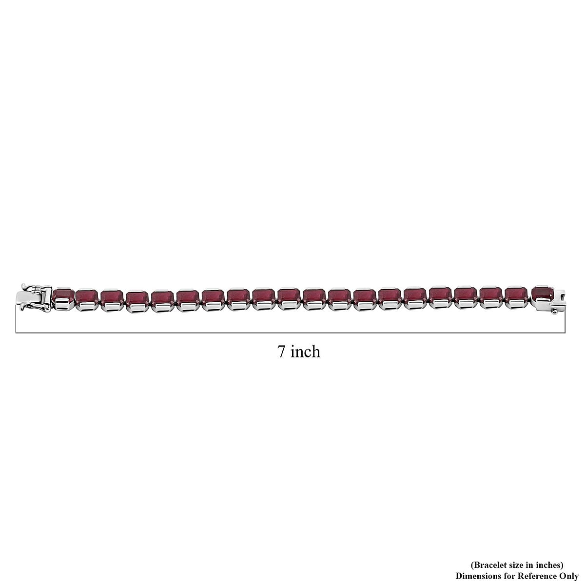 D'Joy Niassa Ruby (FF) 34.80 ctw Crimson Luxe Bracelet in Rhodium Over Sterling Sil (8.00 In)  image number 4