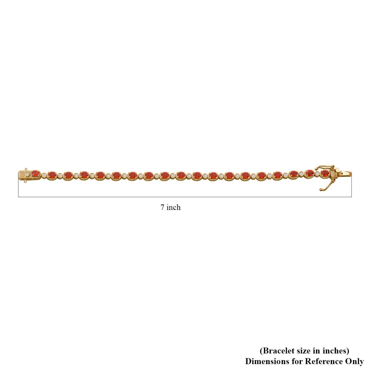 Orange Sapphire and White Zircon 5.60 ctw Fiery Harmony Bracelet in Vermeil Yellow Gold Over Sterling Silver (6.50 In) image number 2