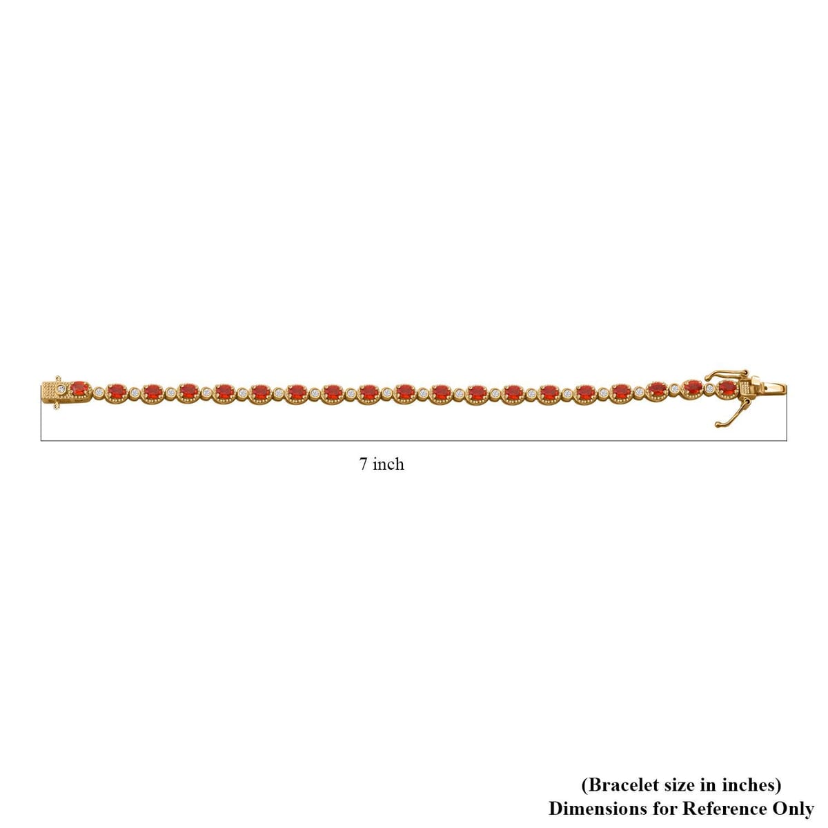 Orange Sapphire and White Zircon 5.60 ctw Fiery Harmony Bracelet in Vermeil Yellow Gold Over Sterling Silver (6.50 In) image number 4