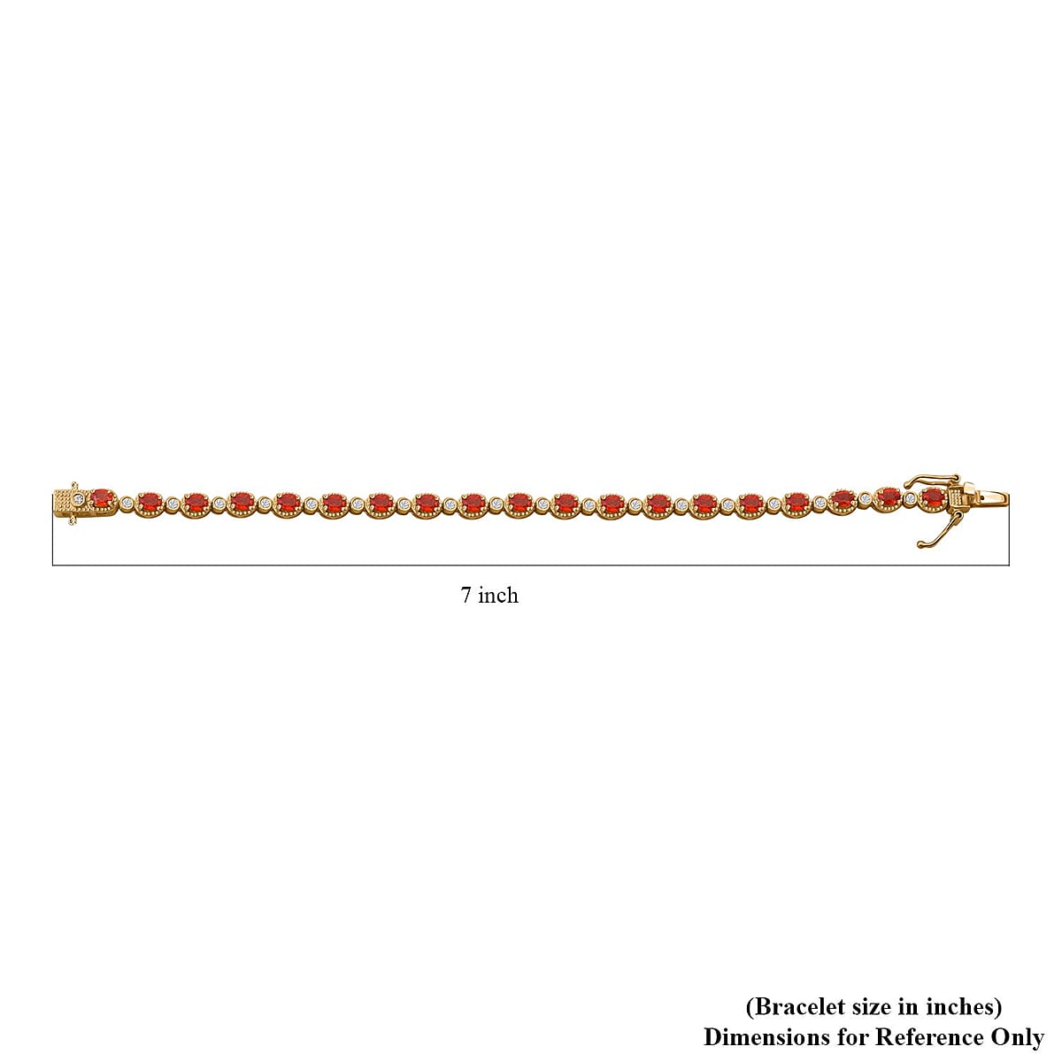 Orange Sapphire and White Zircon 6.15 ctw Fiery Harmony Bracelet in Vermeil Yellow Gold Over Sterling Silver (7.50 In) image number 2