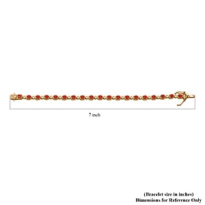Orange Sapphire and White Zircon 6.70 ctw Fiery Harmony Bracelet in Vermeil Yellow Gold Over Sterling Silver (8.00 In)