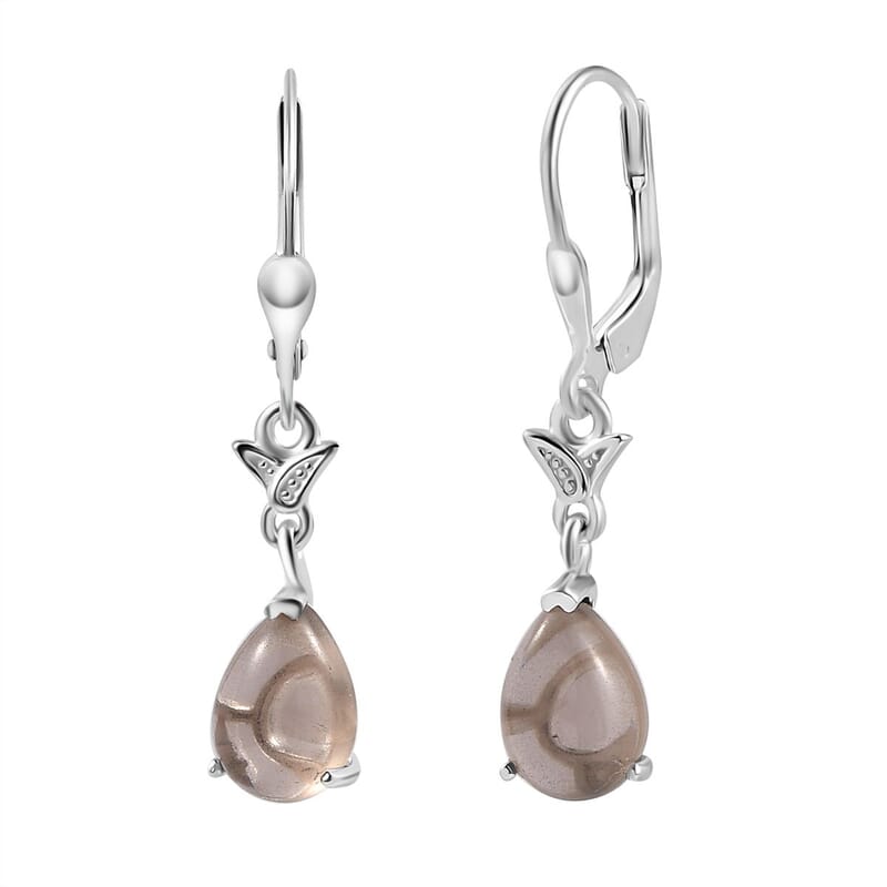D'Joy Brazilian Smoky Quartz 4.60 ctw Dangling Earrings Sterling Silver