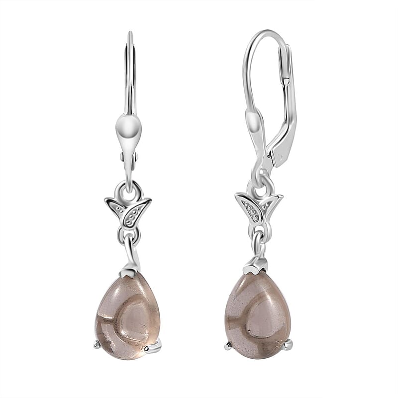 D'Joy Brazilian Smoky Quartz 4.60 ctw Dangling Earrings Sterling Silver