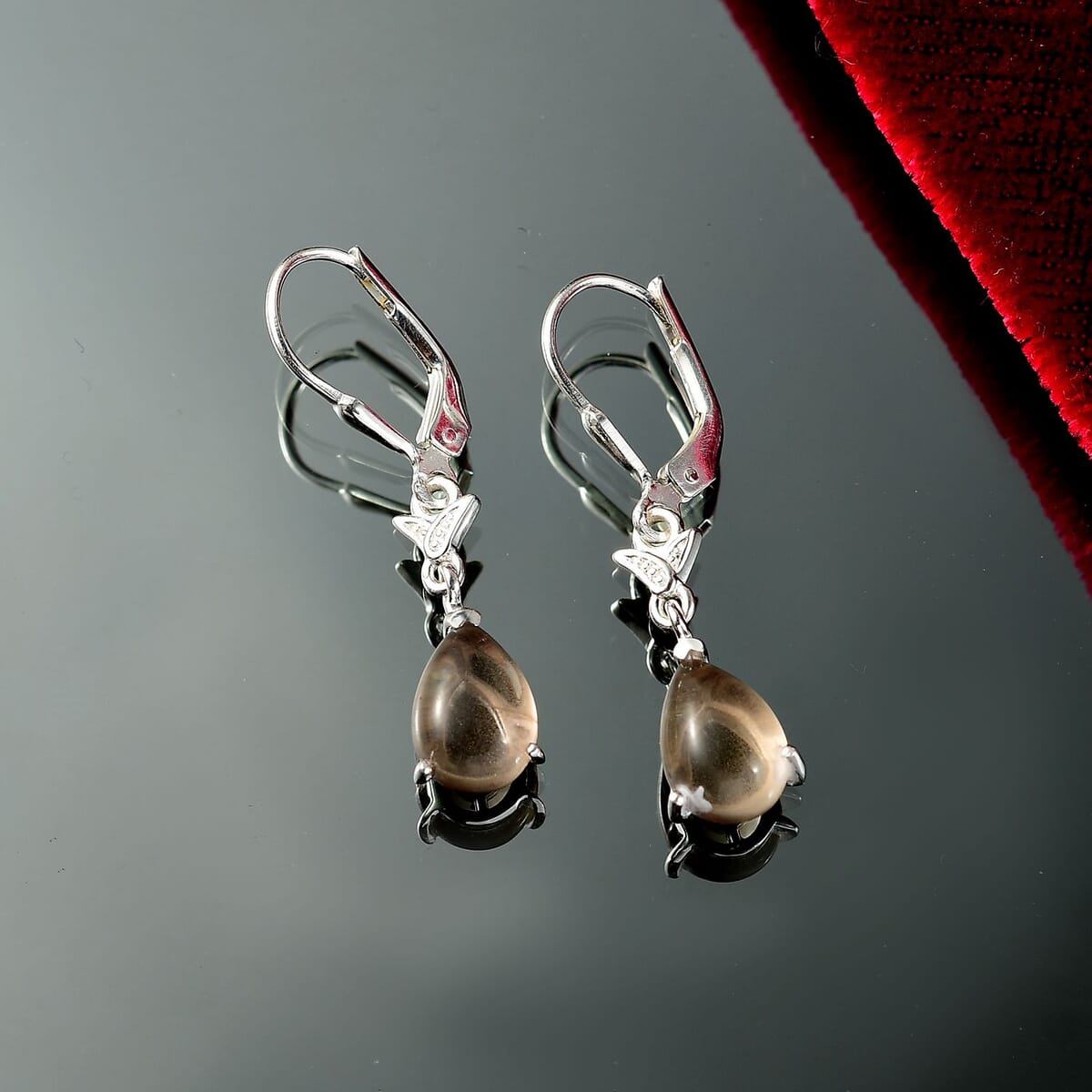 D'Joy Brazilian Smoky Quartz 4.60 ctw Dangling Earring Sterling Silver image number 1