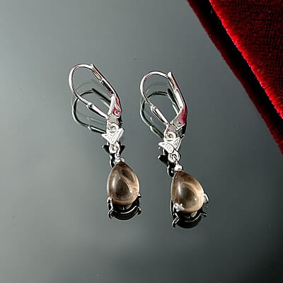 D'Joy Brazilian Smoky Quartz 4.60 ctw Dangling Earrings Sterling Silver