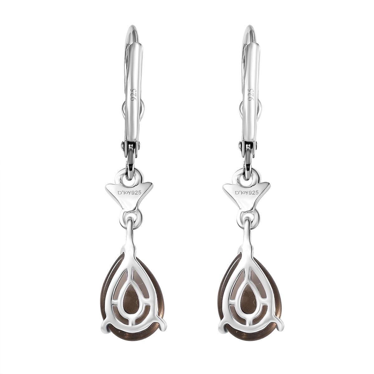 D'Joy Brazilian Smoky Quartz 4.60 ctw Dangling Earring Sterling Silver image number 4