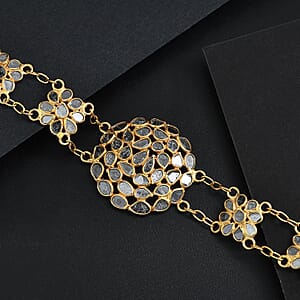 Polki Diamond 2.50 ctw Royal Medallion Bracelet in 18K Vermeil Yellow Gold Over Sterling Silver (7.25 In)