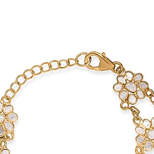 Polki Diamond 2.50 ctw Royal Medallion Bracelet in 18K Vermeil Yellow Gold Over Sterling Silver (7.25 In)