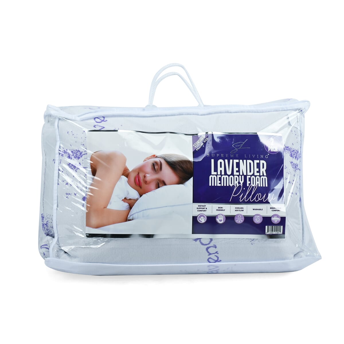 Supreme Living 2pc Memory Foam Lavender Infused Pillows -Standard image number 0
