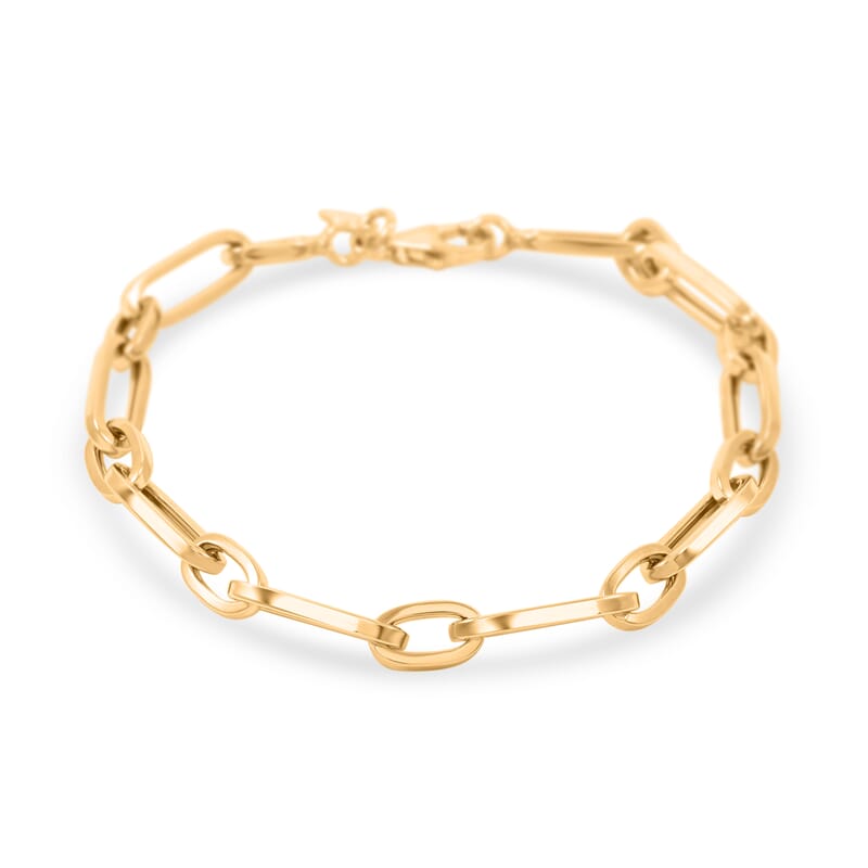 14K Yellow Gold 5mm Paperclip Bracelet (7.50 In) 3.60 Grams
